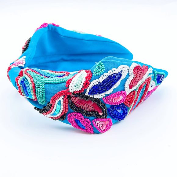 Blue Arabesco Headband